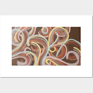 brown multi colored print Posters and Art